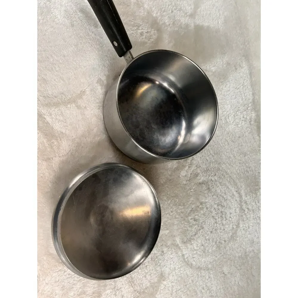 Vintage 1801 Revere Ware 1 1/2 Qt Copper Bottom Pan Pot w/Lid Clinton IL USA